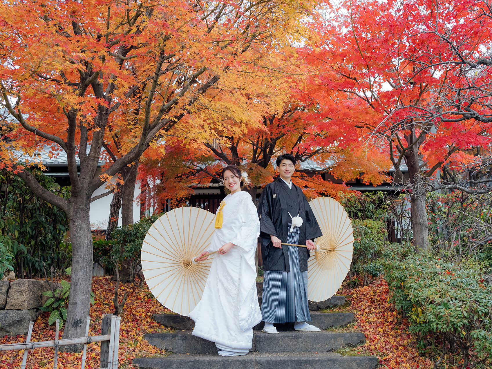 紅葉新緑が美しい有形文化財建築での前撮り