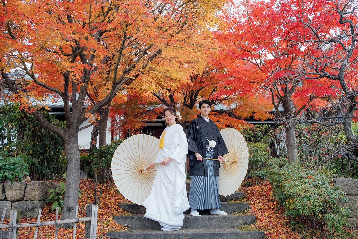 紅葉新緑が美しい有形文化財建築での前撮り