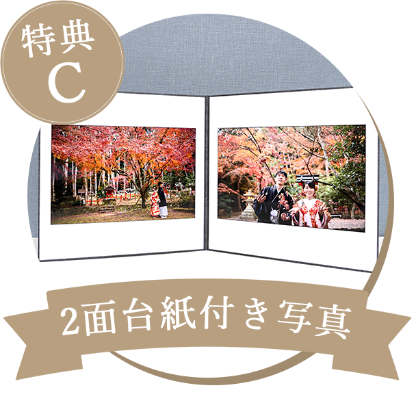 2面台紙付き写真
