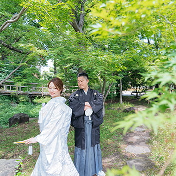 藤田邸跡公園での和装前撮り-05