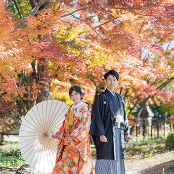藤田邸跡公園での和装前撮り-08