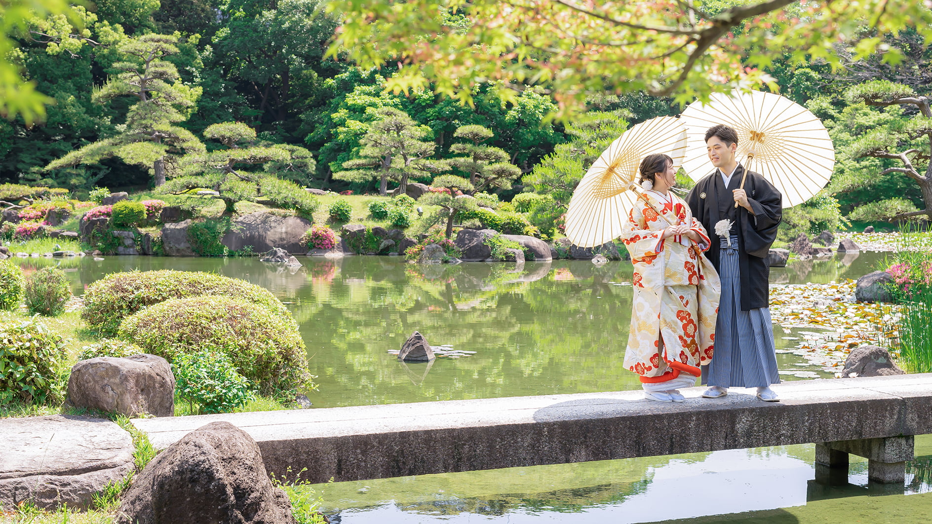 慶沢園での前撮り