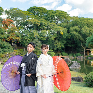 慶沢園での和装前撮り-04