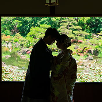 慶沢園での和装前撮り-05