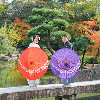 慶沢園での和装前撮り-07