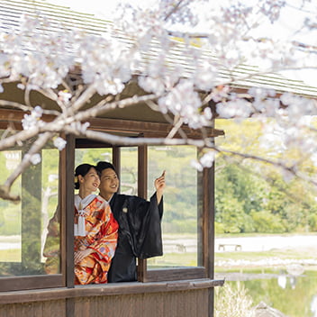 慶沢園での和装前撮り-09