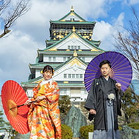 大阪城の和装前撮りフォト-02