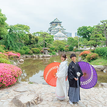 大阪城での和装前撮り-02