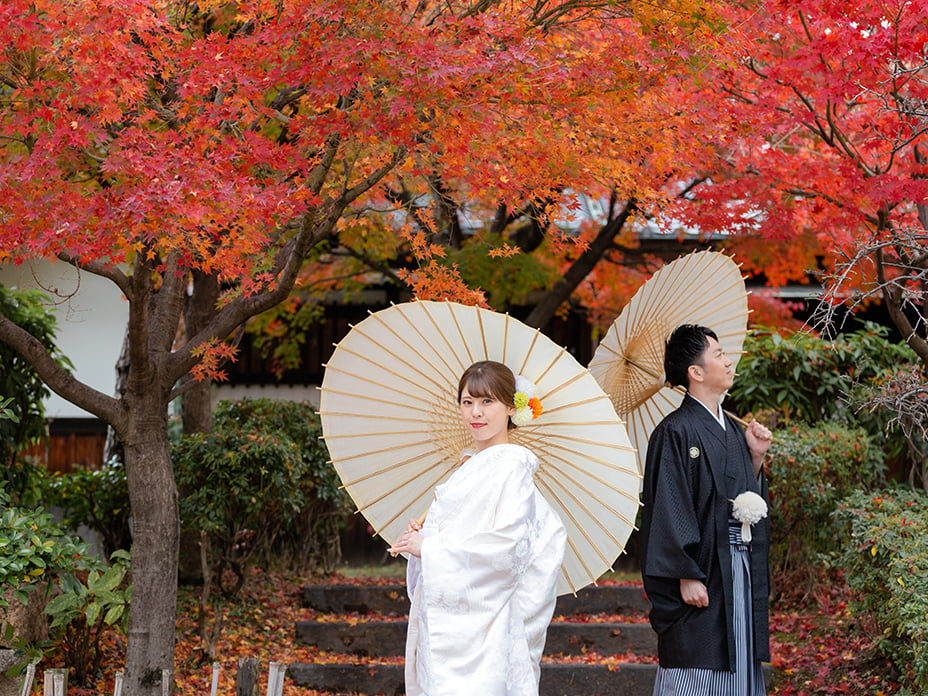 紅葉新緑が美しい有形文化財建築の前撮りポイント2