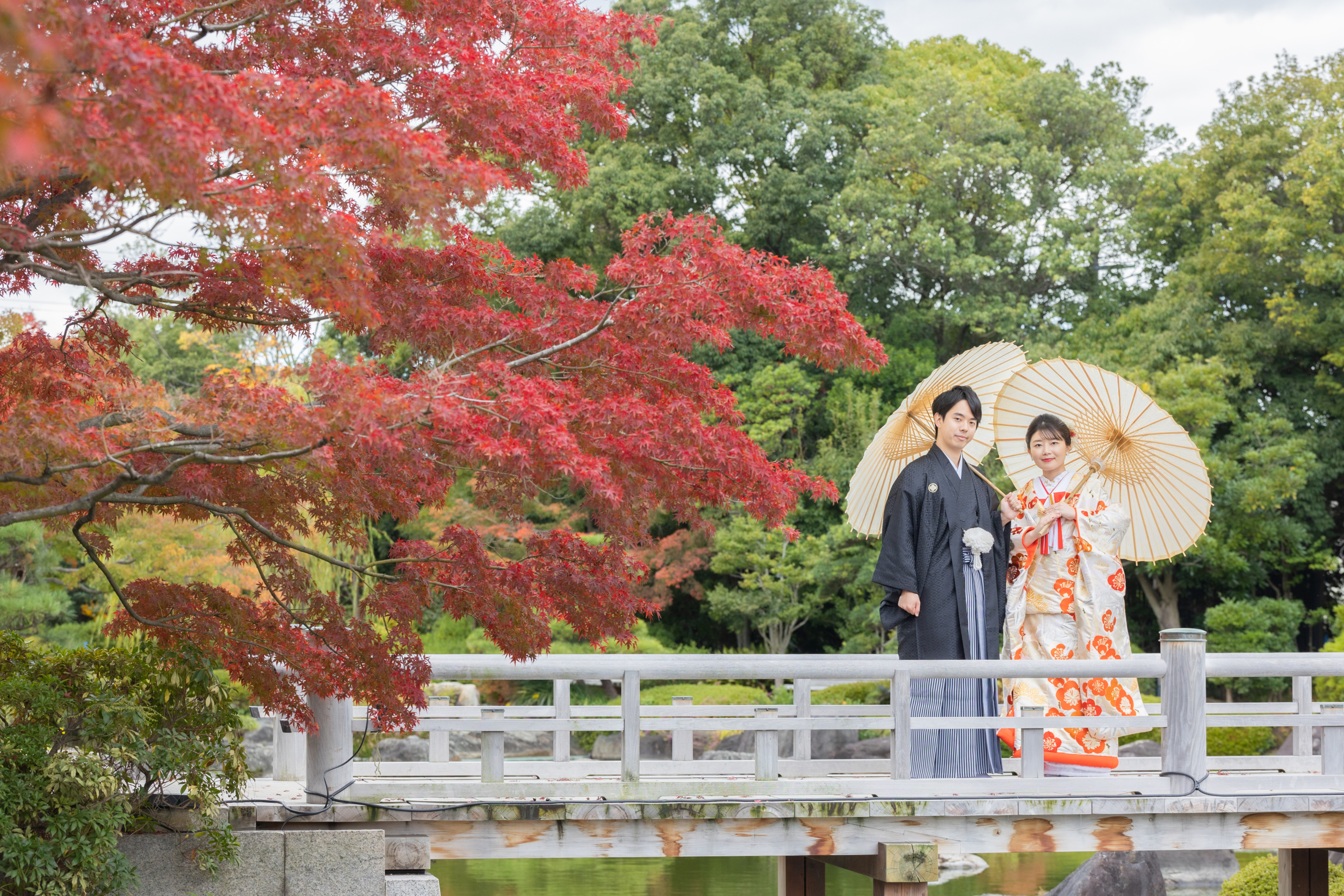 大阪の和装前撮り人気ロケーション大仙公園