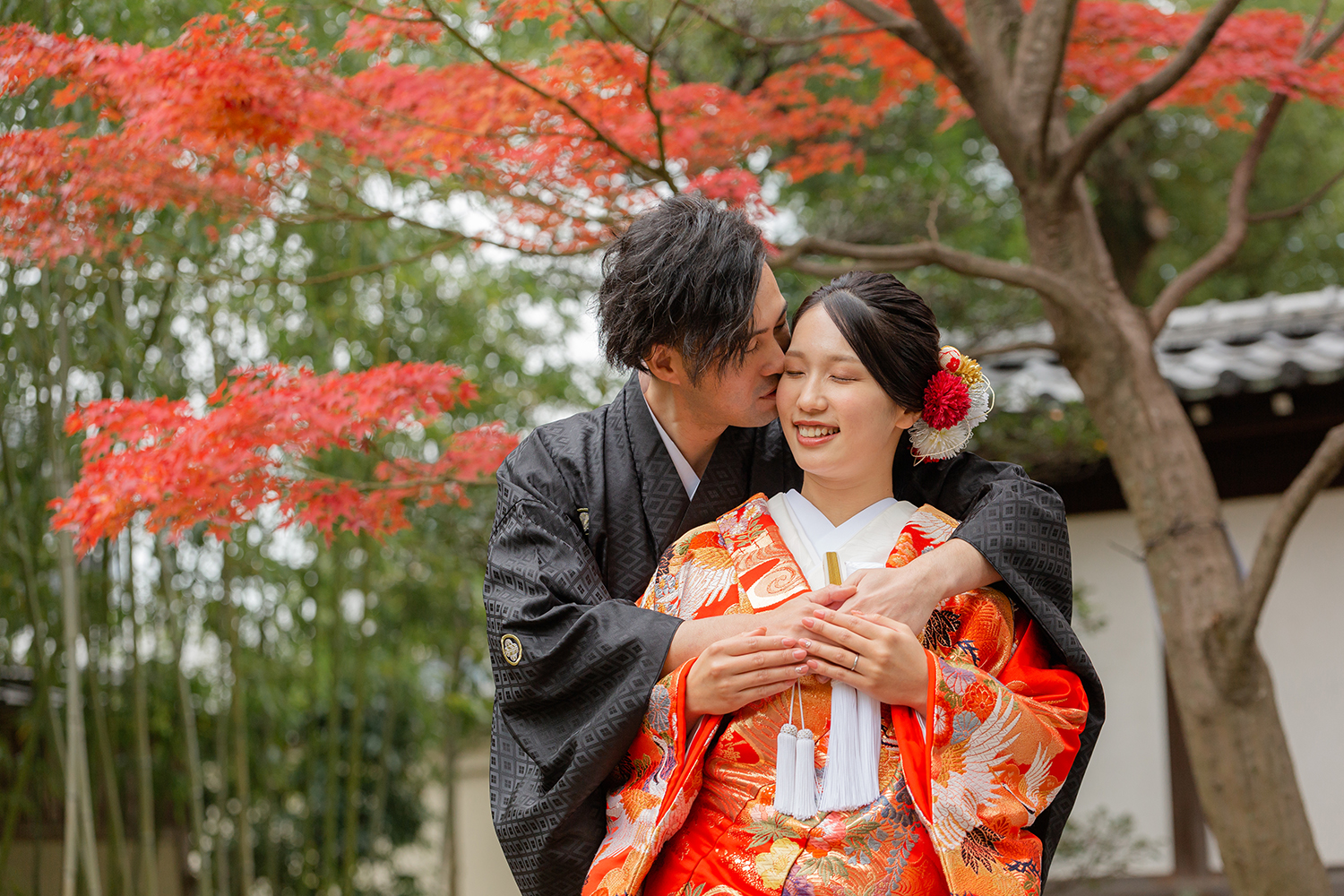 大阪の紅葉和装フォトウエディング