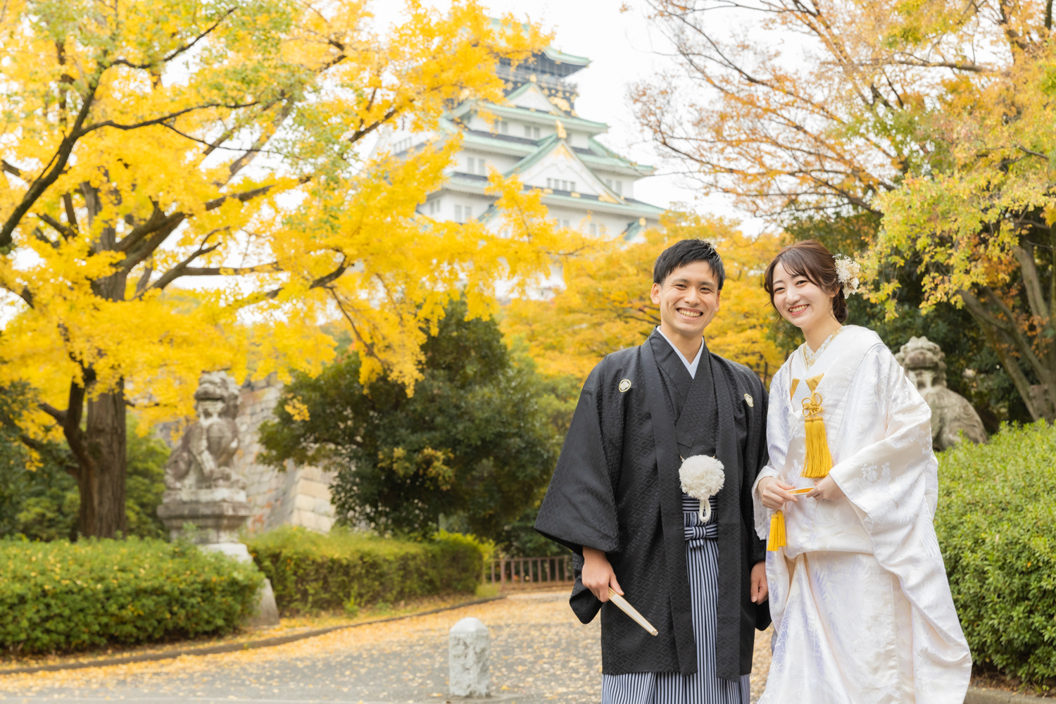 大阪城の紅葉前撮り